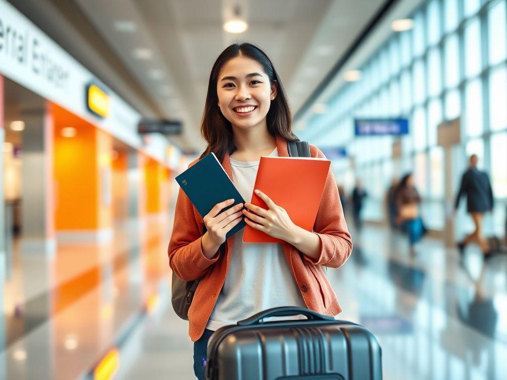 Malaysian student preparing to depart for overseas study